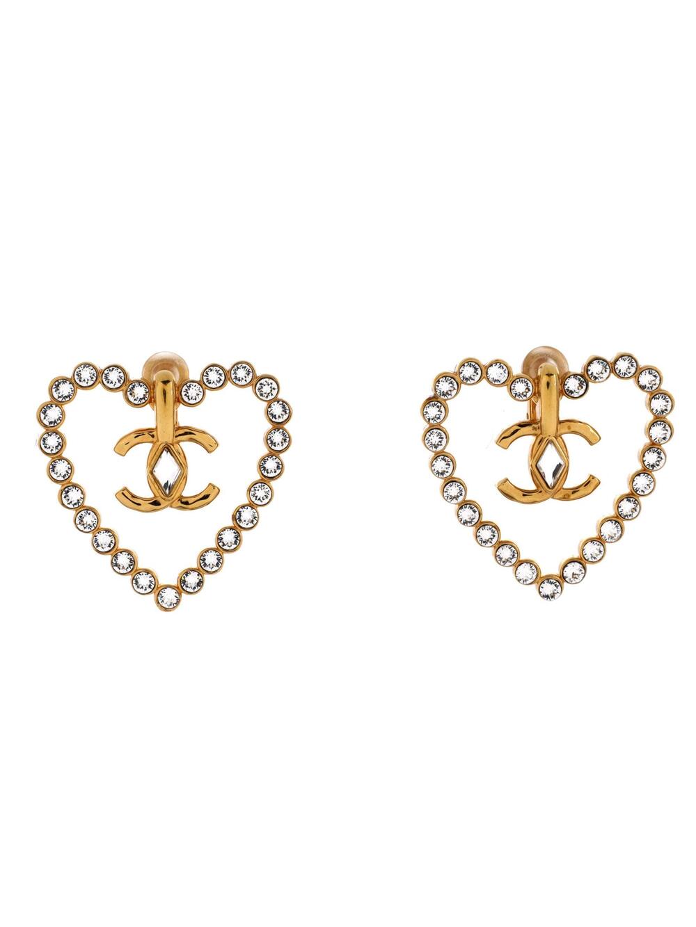 Chanel Cc Heart Cut Out Stud Earrings #276433C99B